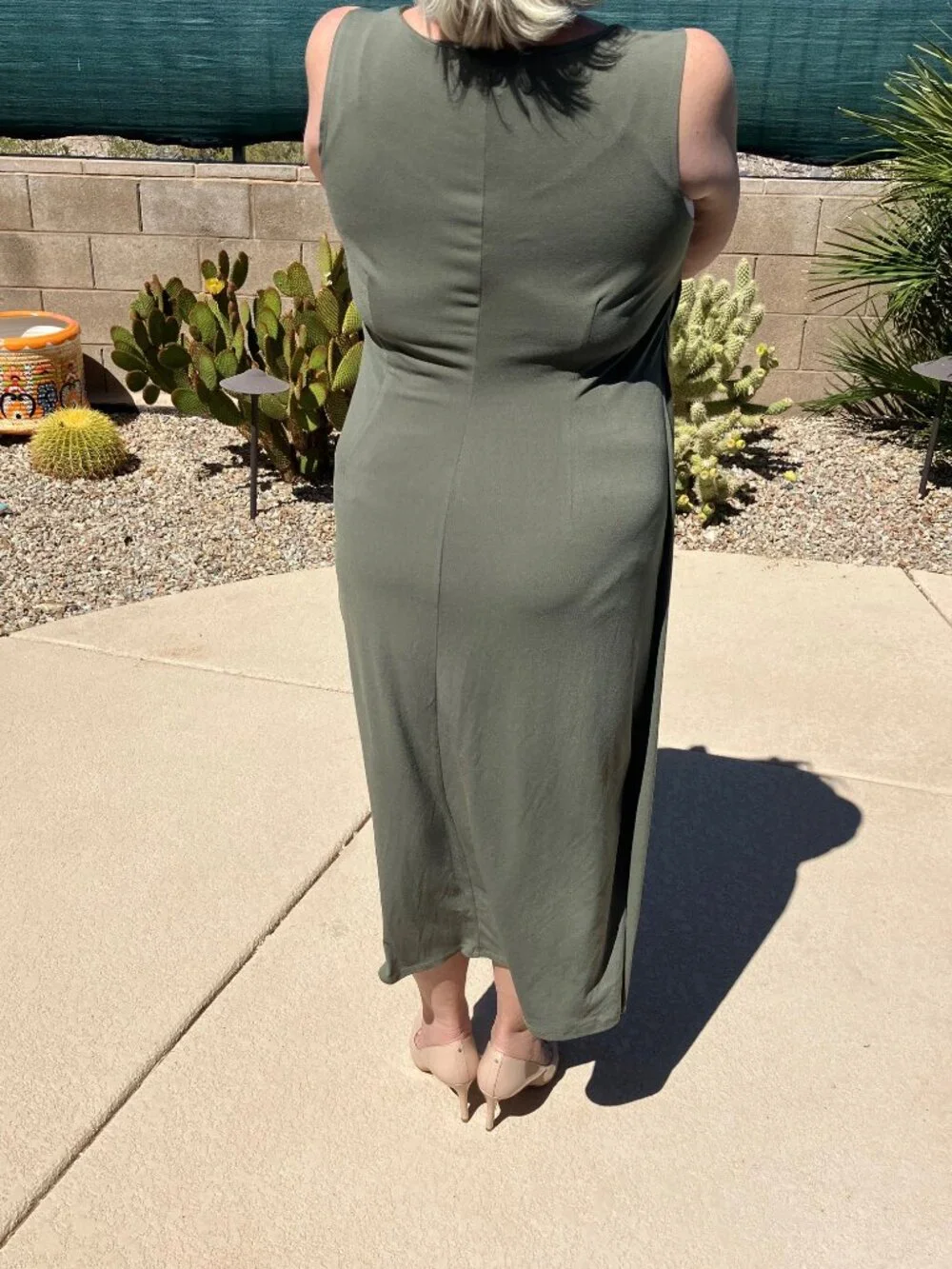 Lane Bryant Sage Green Maxi Wrap Sleeveless Dress 14-16 - Picture 5 of 11